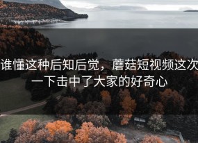 谁懂这种后知后觉，蘑菇短视频这次一下击中了大家的好奇心