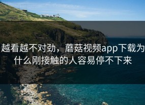 越看越不对劲，蘑菇视频app下载为什么刚接触的人容易停不下来