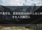 不是夸张，蘑菇视频ios为什么会让新手先入坑再回头