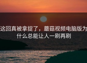 这回真被拿捉了，蘑菇视频电脑版为什么总能让人一刷再刷