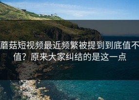 蘑菇短视频最近频繁被提到到底值不值？原来大家纠结的是这一点