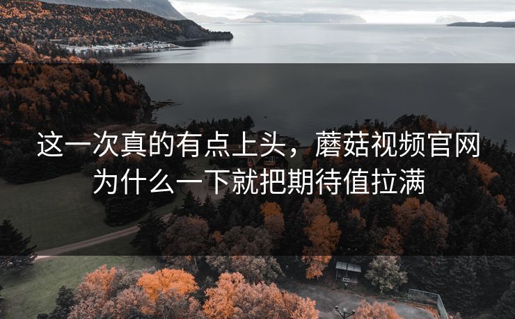 这一次真的有点上头，蘑菇视频官网为什么一下就把期待值拉满