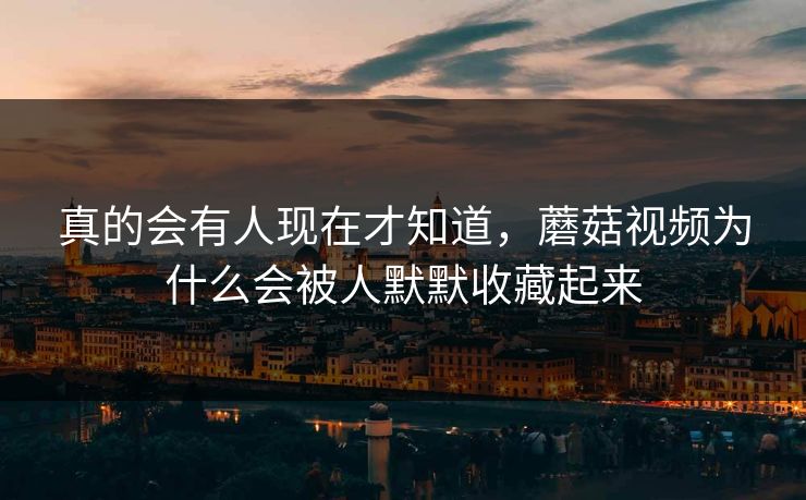 真的会有人现在才知道，蘑菇视频为什么会被人默默收藏起来
